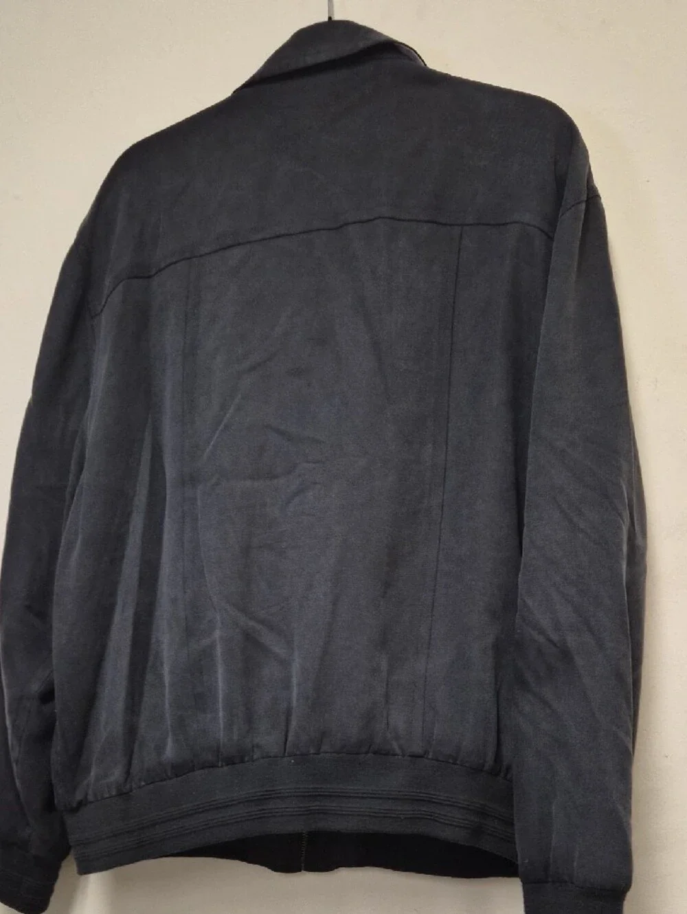 Rescatto Men's Slate Gray Bomber Jacket with Patch Pockets Size L